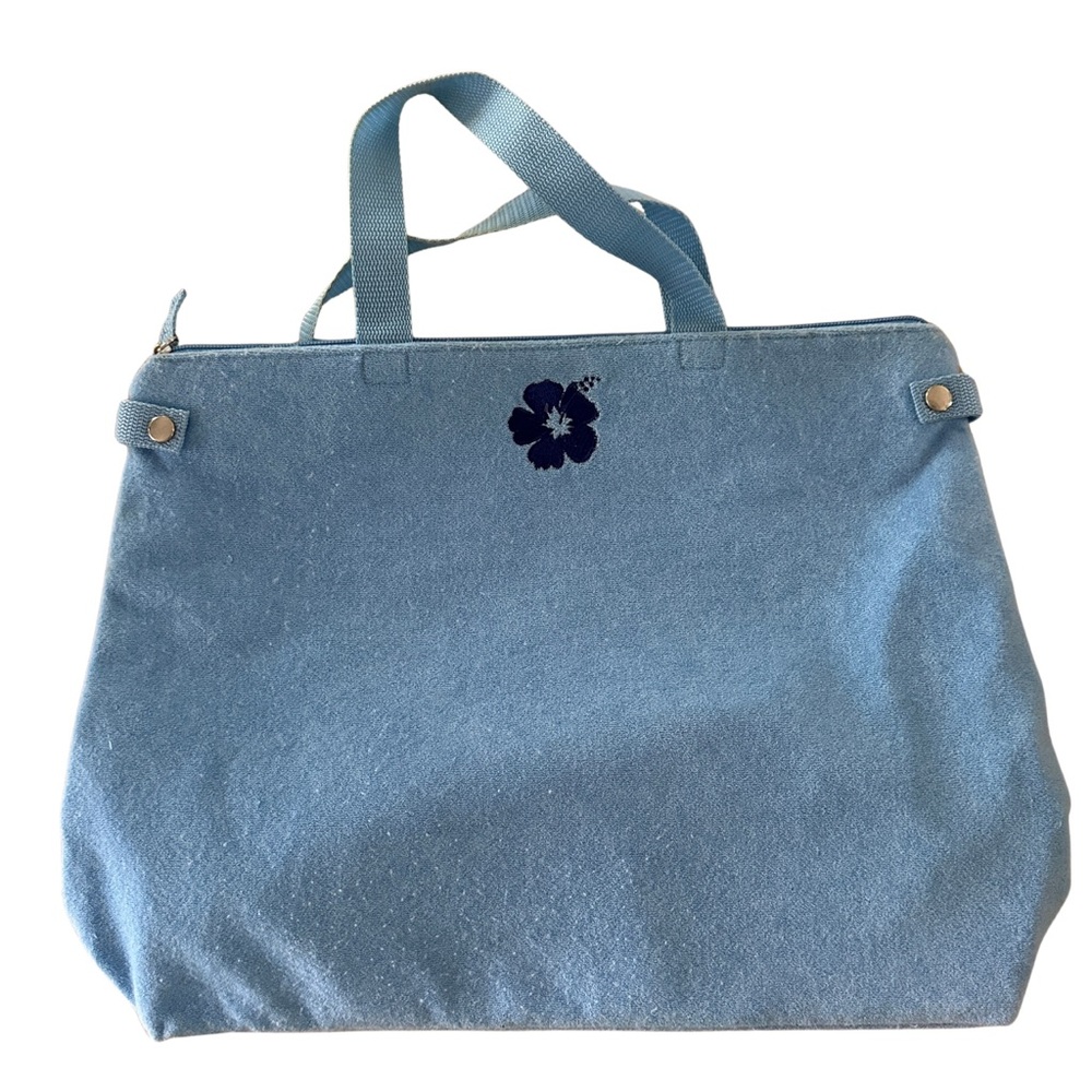 Blue Beachy Terry Cloth Tote Bag